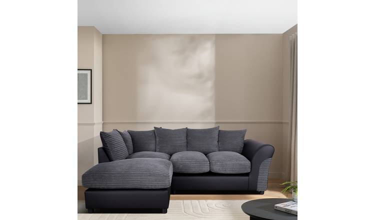 Argos Home Harry Left Hand Corner Chaise Sofa - Charcoal
