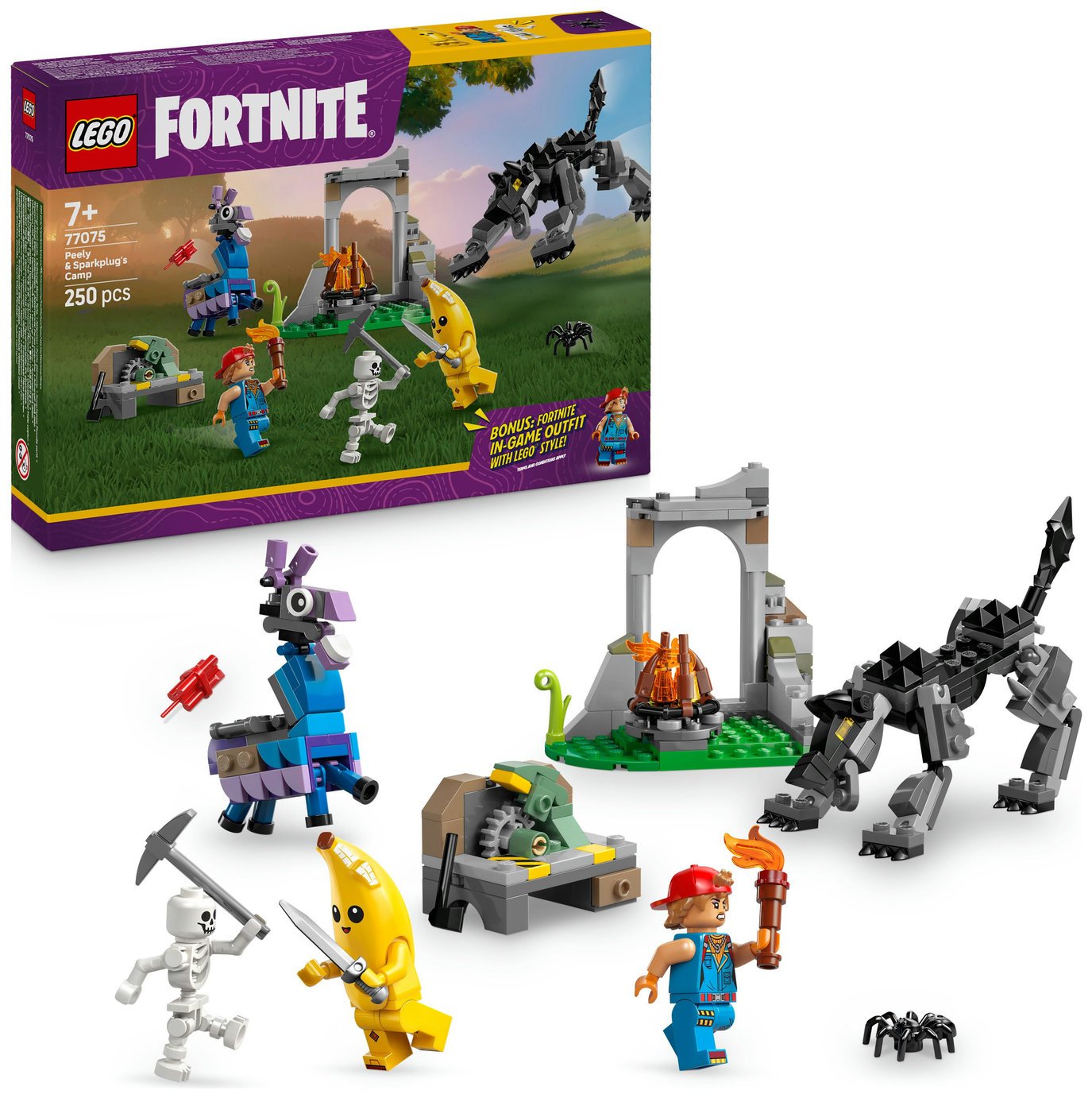 LEGO Fortnite Peely & Sparkplug’s Camp, Gaming Toy 77075