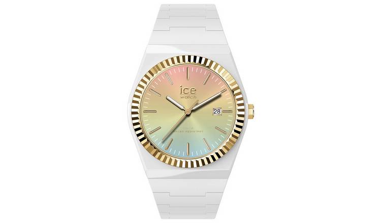 ICE-Watch Sunset Rainbow Dial White Silicone Strap Watch