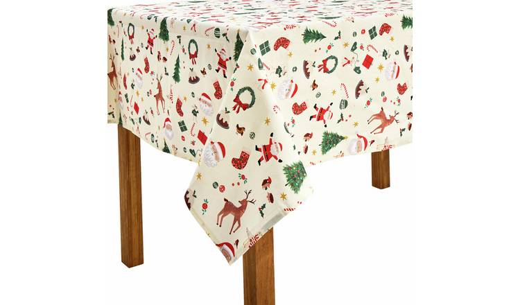 Argos Home Novelty Wipe Clean Table Cloth - Cream
