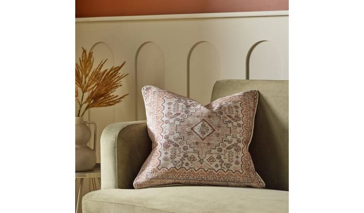 Habitat Chenille Tapestry Print Cushion - Cream - 50x50cm