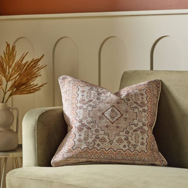 Habitat Chenille Tapestry Print Cushion - Cream - 50x50cm 0