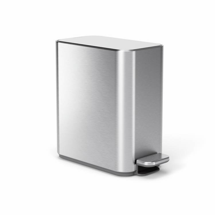 Simplehuman 5L Slim Bathroom Pedal Bin - Stainless Steel 0