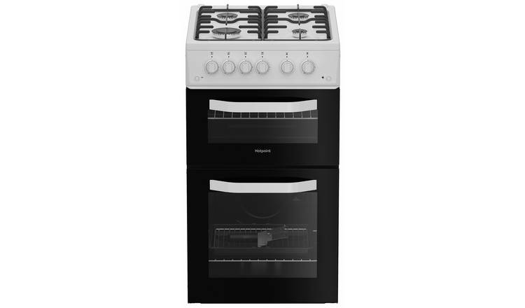 Hotpoint HTG5GCW 50cm Twin Cavity Gas Cooker - White