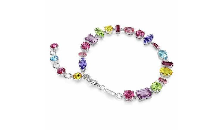 Swarovski Rhodium Plated Multicoloured Crystal Gema Bracelet