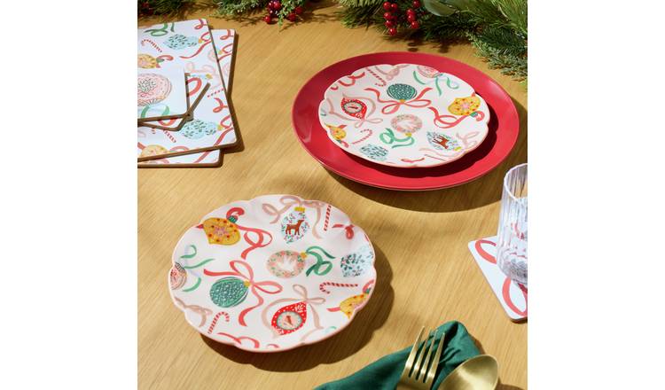 Argos Home Bow Bauble Set of 2 Side Plates
