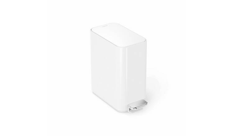 Simplehuman 5L Slim Bathroom Pedal Bin - White