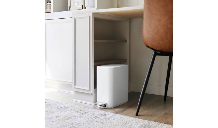 Simplehuman 5L Slim Bathroom Pedal Bin - White