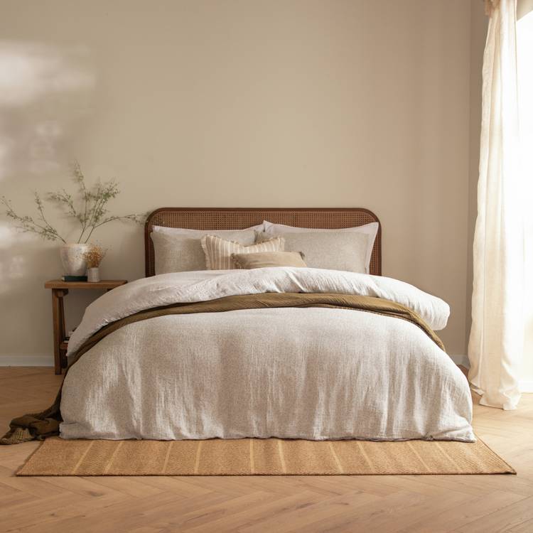 Yard Perrie Leaf Natural Bedding Set - Super king 0