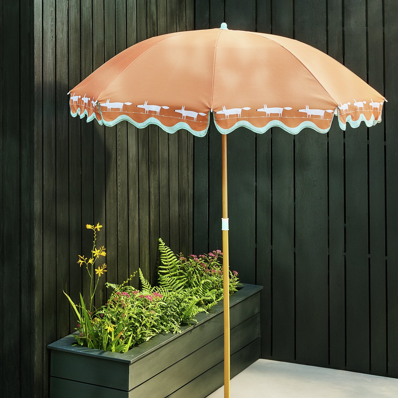 Buy Habitat x Scion 1.6m Garden Parasol - Mr. Fox Print | Garden