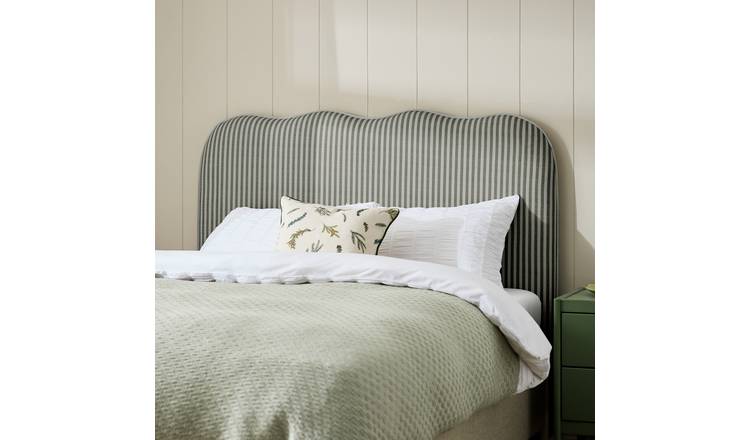 Habitat Onda Linen Double Headboard - Stripe Beige