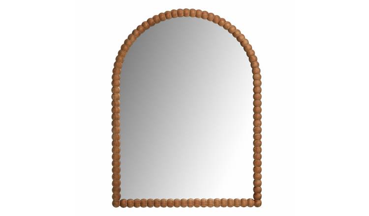 Habitat Brown Bobble Wooden Acrh Wall Mirror - 101x76cm