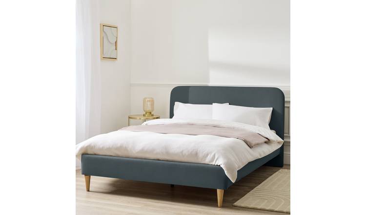 Argos Home Mya Small Double Fabric Bed Frame - Blue