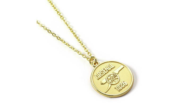 Arsenal FC Gold Finish Crest Pendant Necklace