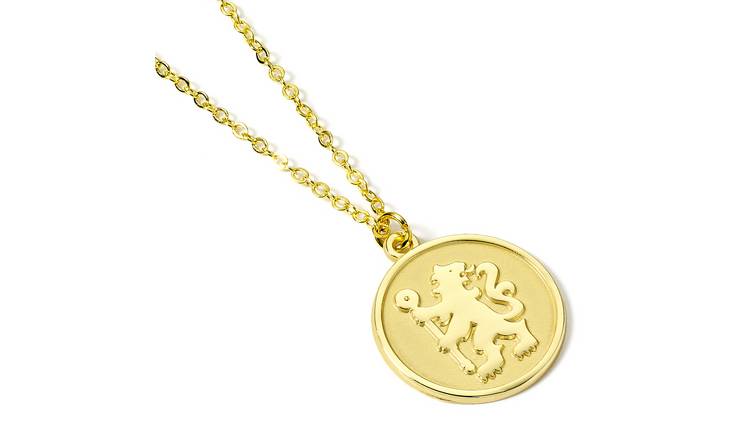 Chelsea FC Gold Finish Crest Pendant Necklace