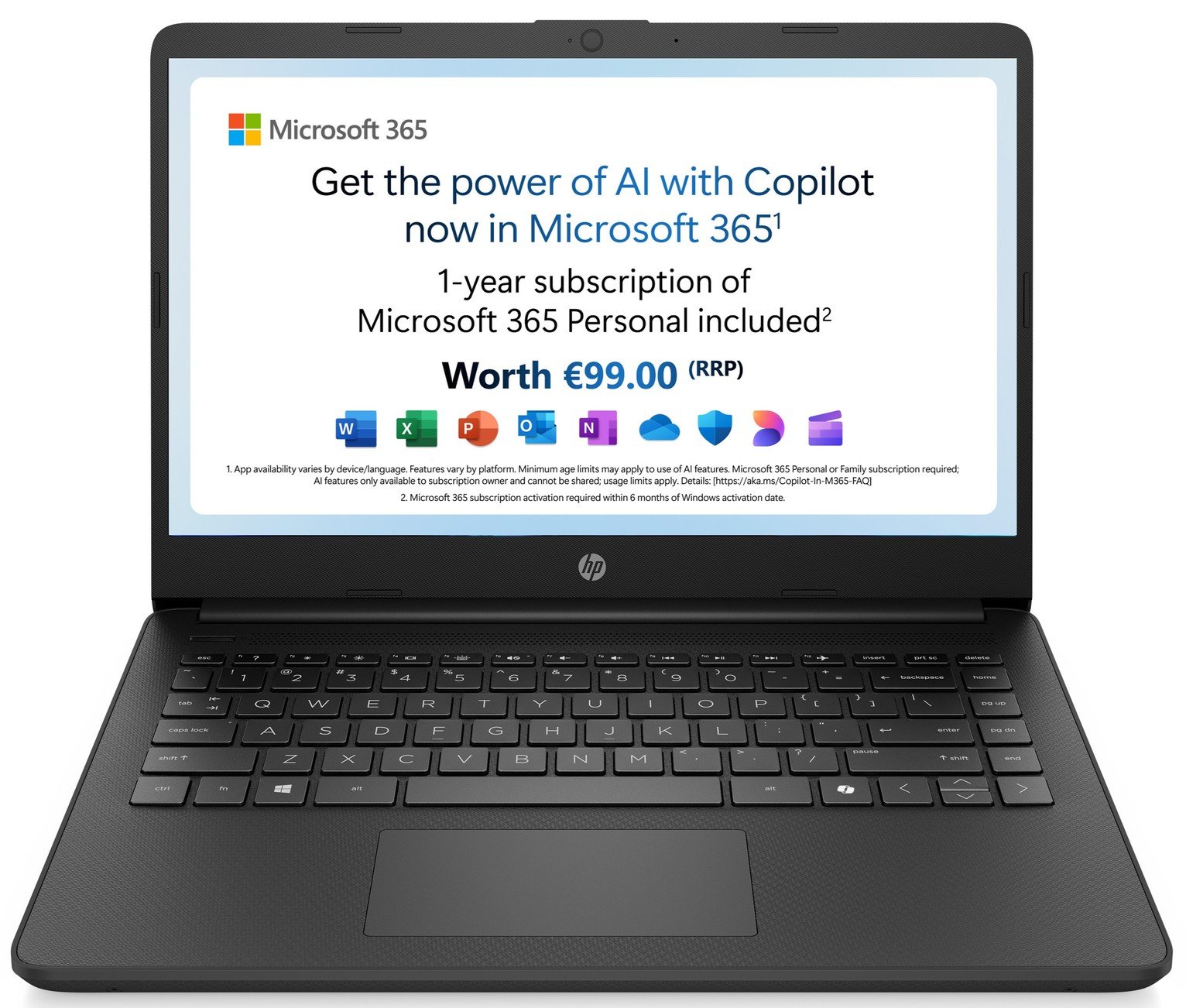 HP BM2T5EA 14in Intel Core 4GB 128GB Laptop - Black