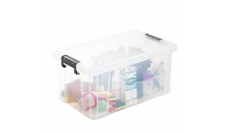 Strata Stackmaster 70L Plastic Storage Box - Black