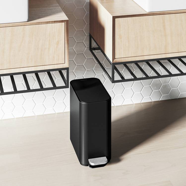 Simplehuman 5L Slim Bathroom Pedal Bin - Black 0