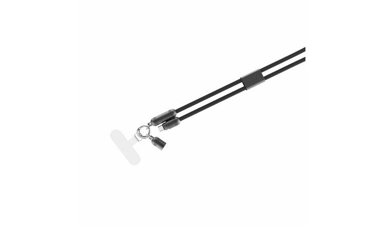 QDOS PowerLoop 1.2m USB-C Cable/Lanyard - Black