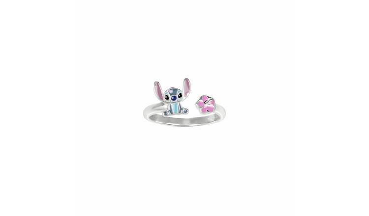 Disney Sterling Silver Lilo & Stitch Adjustable Flower Ring 