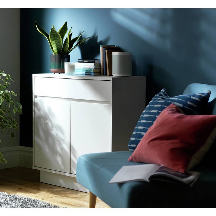 Argos Home Cubes 2 Door 1 Drawer Sideboard - White 0