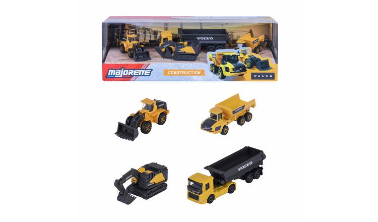 Majorette Die Cast Volvo 4 Construction Machine Vehicle Set
