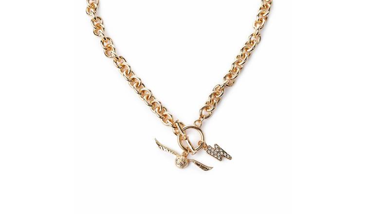Custard London Gold Harry Potter Chunky T-Bar Necklace