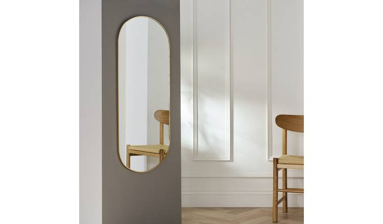 Habitat Gold Pill Wall Mirror - 100x60cm