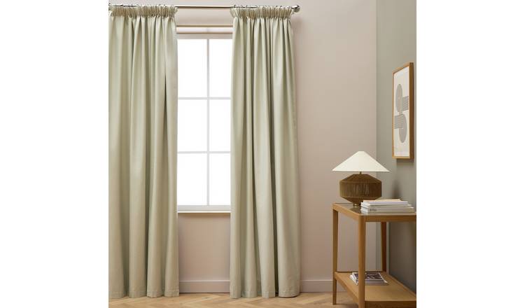Habitat Blackout Pencil Pleat Curtain - Cream - 137x117cm