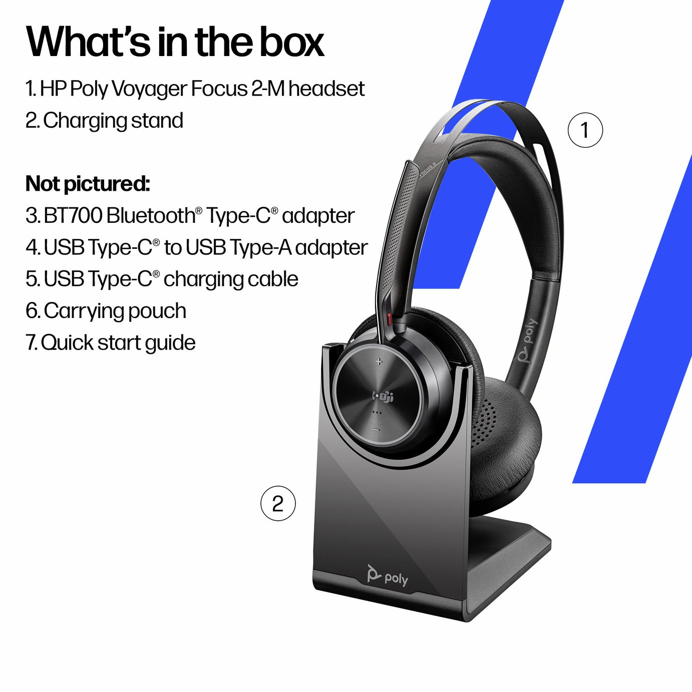 Buy HP Poly Voyager Focus 2 USB-C PC Headset - Black | null | Argos
