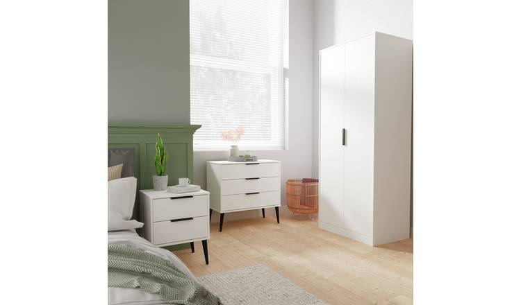 Welcome Talia 3 Piece 2 Door Wardrobe Set - White