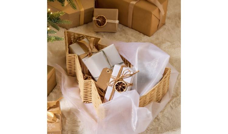Argos Home Natural Woven Christmas Tree Shape Gift Basket