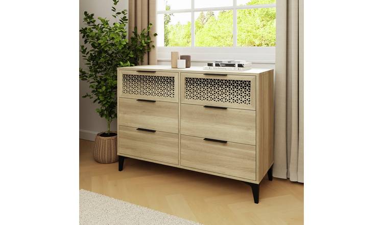 GFW Ezra 6 Drawer Chest - Oak