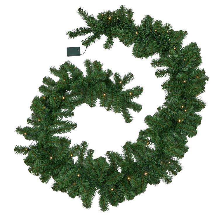 Habitat Pre Lit Christmas Door Garland 0