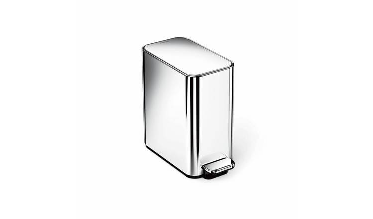 Simplehuman 5L Slim Bathroom Pedal Bin - Silver