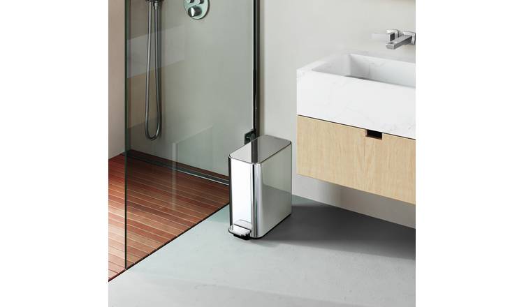 Simplehuman 5L Slim Bathroom Pedal Bin - Silver