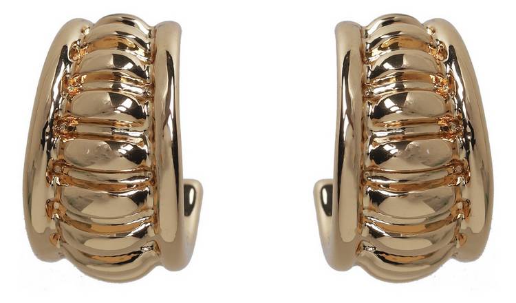 Liars & Lovers Gold Ribbed Huggie Hoop Earrings 