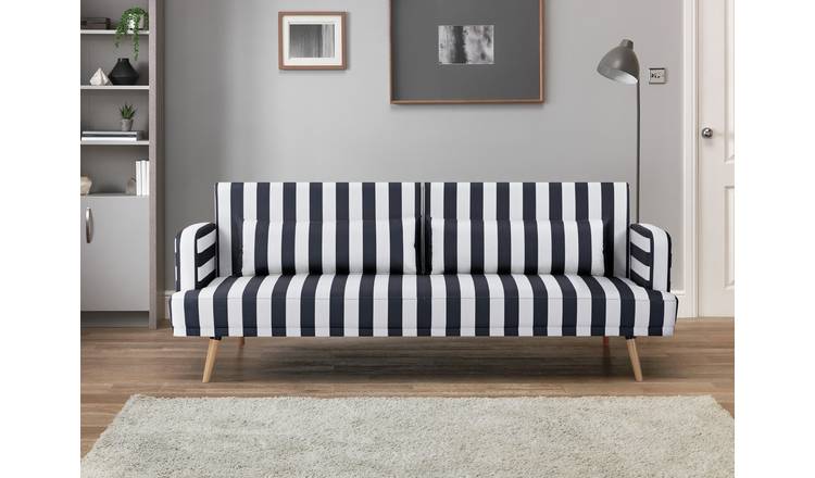 Habitat Andy Fabric Clic Clac Sofa Bed - Black & White