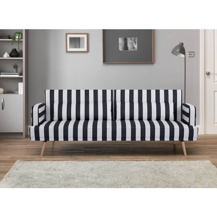 Habitat Andy Fabric Clic Clac Sofa Bed - Black & White 0