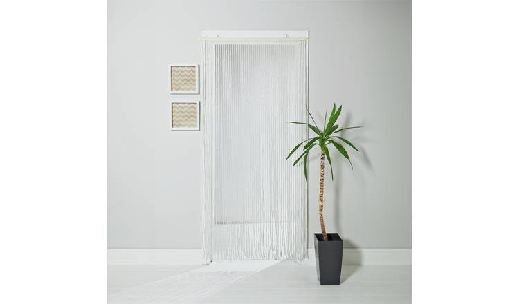 Little Black Book Beaded Door Curtain - White - 190x91cm