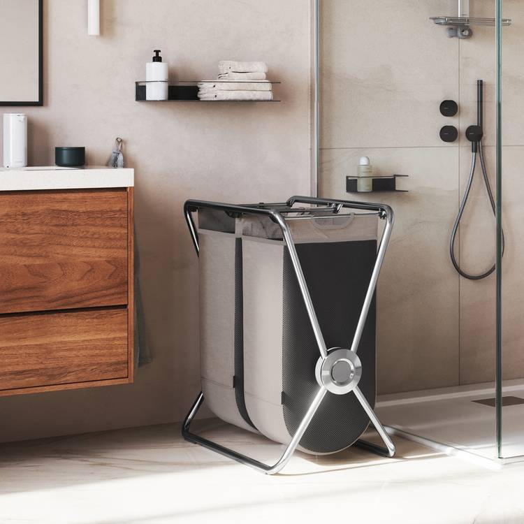 Simplehuman 48 L Double X Frame Hamper - Stainless Steel 0