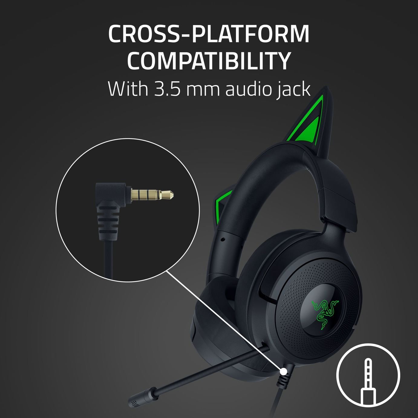 Buy Razer Kraken Kitty V3 X Wired PC Gaming Headset - Black