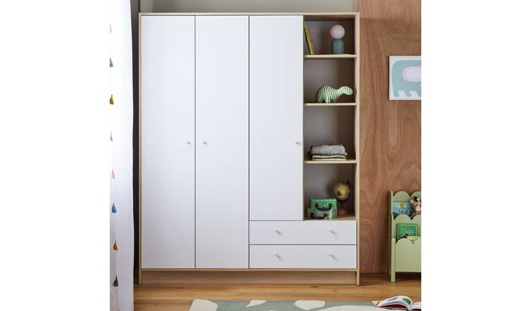 Argos Home Malibu Kids 3 Door 2 Drawer Wardrobe - White