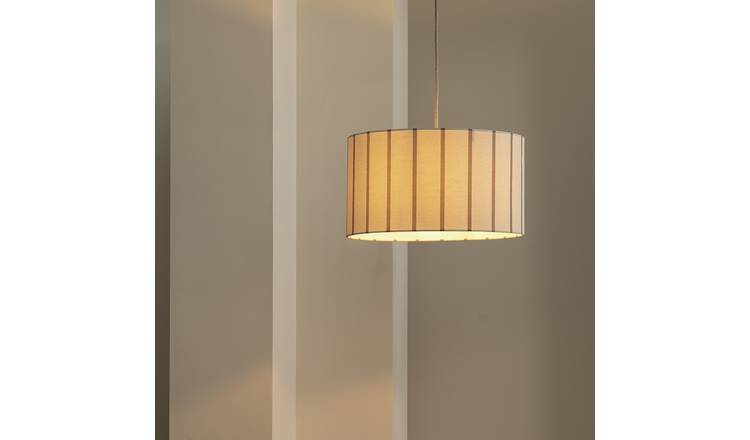Habitat Stripe Printed Natural Easy Fit Lampshade - 45cm