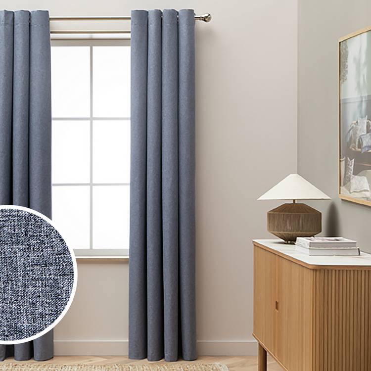 Habitat Blackout Eyelet Curtains - Navy Blue - 168x229cm 0