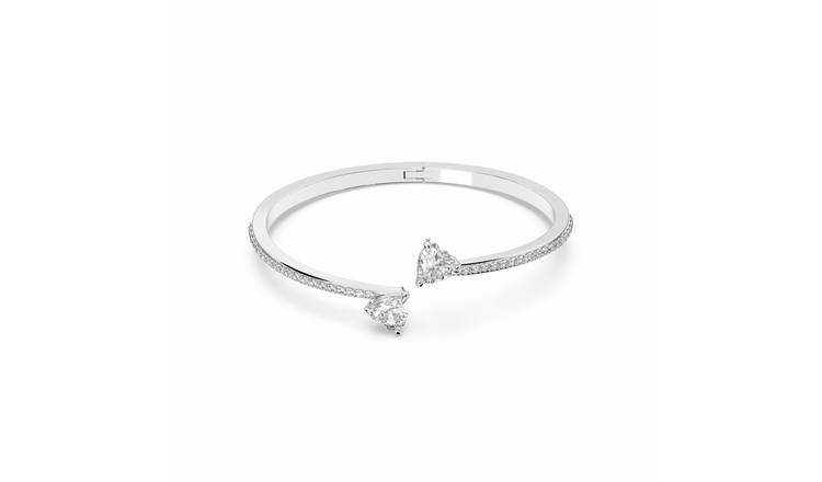 Swarovski Rhodium Plated Crystal Mesmera Hinged Bangle