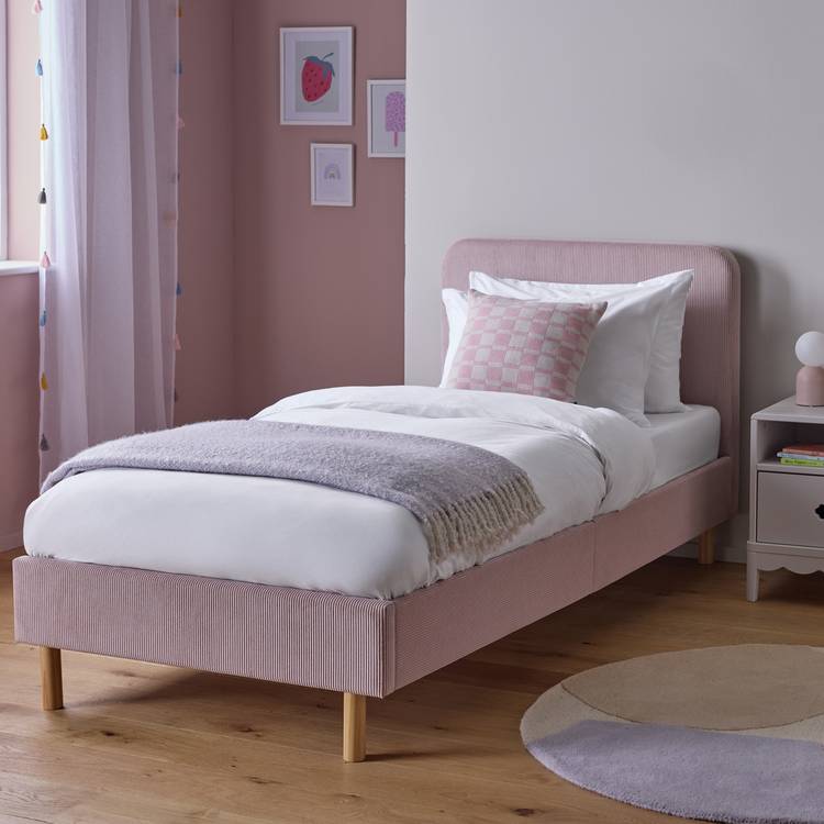 Habitat Kids Arden Single Upholstered Bed Frame - Pink 0