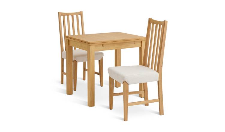 Habitat Clifton Extending Natural Dining Table& 2 Oak Chairs
