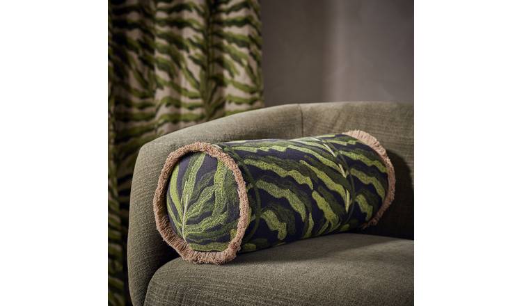 Habitat Leaf Jacquard Bolster Cushion - 50x20