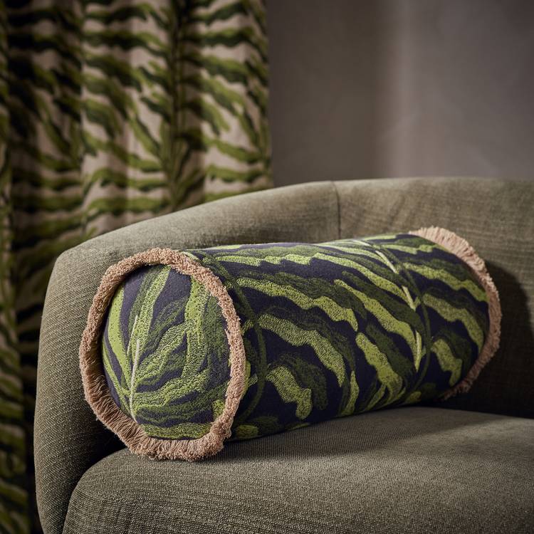 Habitat Leaf Jacquard Bolster Cushion - 50x20 0